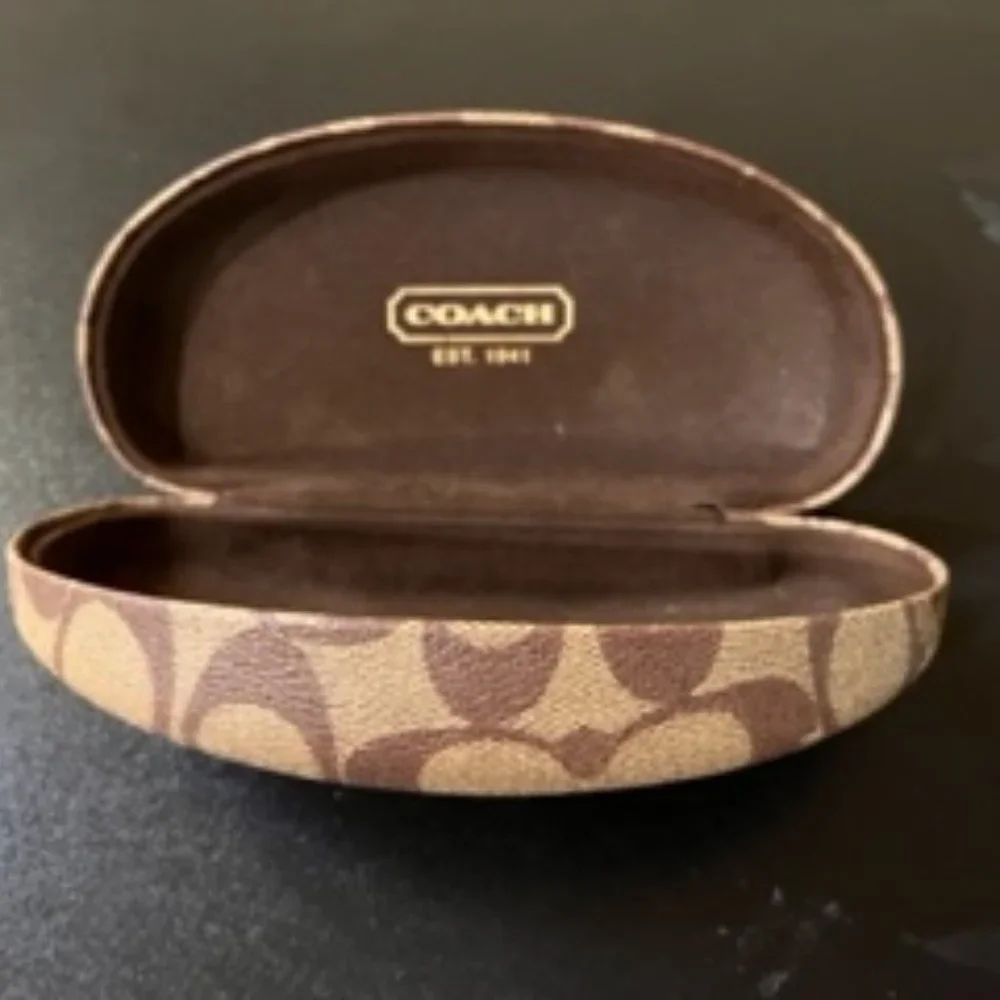 Coach Hard Shell Signature Monogram Eyeglasses Case